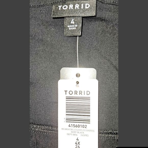 NEW TORRID Mini Wash Challis Sleeveless Sundress Deep Black 4X - Picture 13 of 14